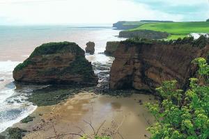 along the coast,  the county of Devonshire, England  hiking trails