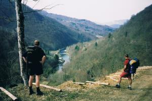 Kupa river, the National Park Risjnak, Croatia.  hiking trails