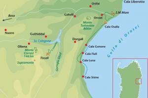 "kaart"wandelroutes Italie Sardinie