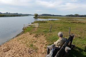 pause, along the Vecht river in Overijssel, the Netherlands hiking trails
