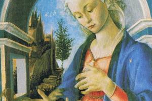 a part of "La vierge et l ‘enfant", Botticelli, Musee du petit palais , Avignon, hiking trails France Vaucluse